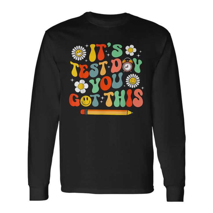 Its Test Day You Got This Retro Testing Day Wavy Long Sleeve T-Shirt