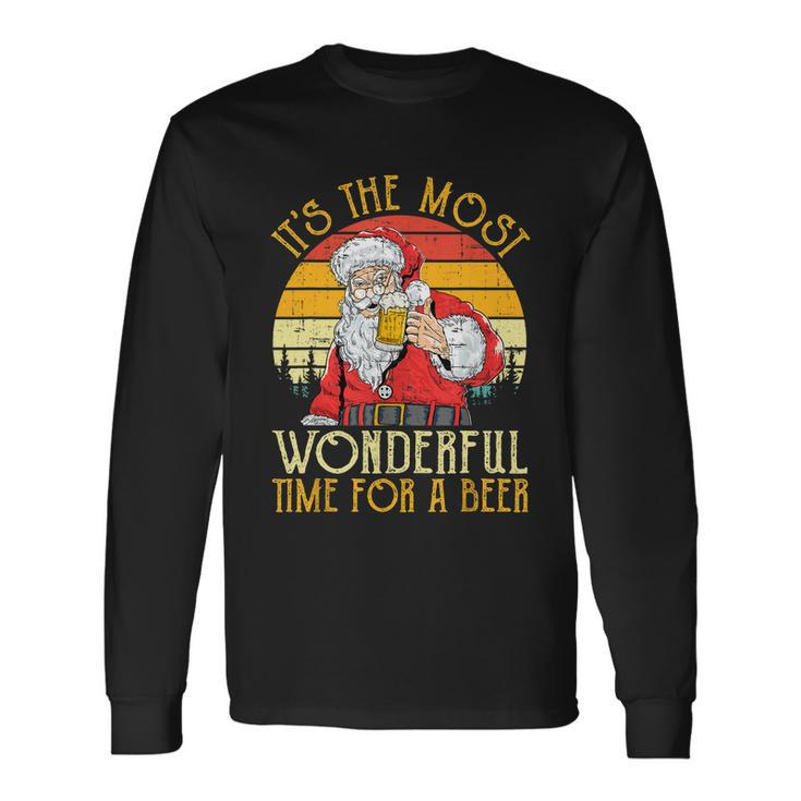 Its The Most Wonderful Time For A Beer Christmas Men Xmas Tshirt Long Sleeve T-Shirt