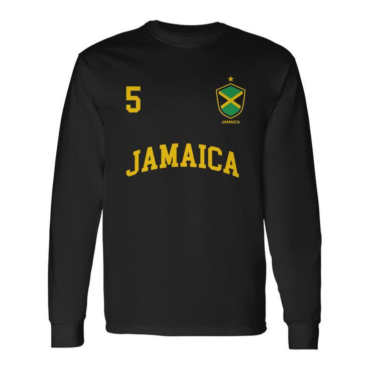 Jamaica Shirt Number 5 Soccer Team Sports Jamaican Flag Shirt Hoodie Tank Top Men Women Long Sleeve T-Shirt T-shirt Graphic Print