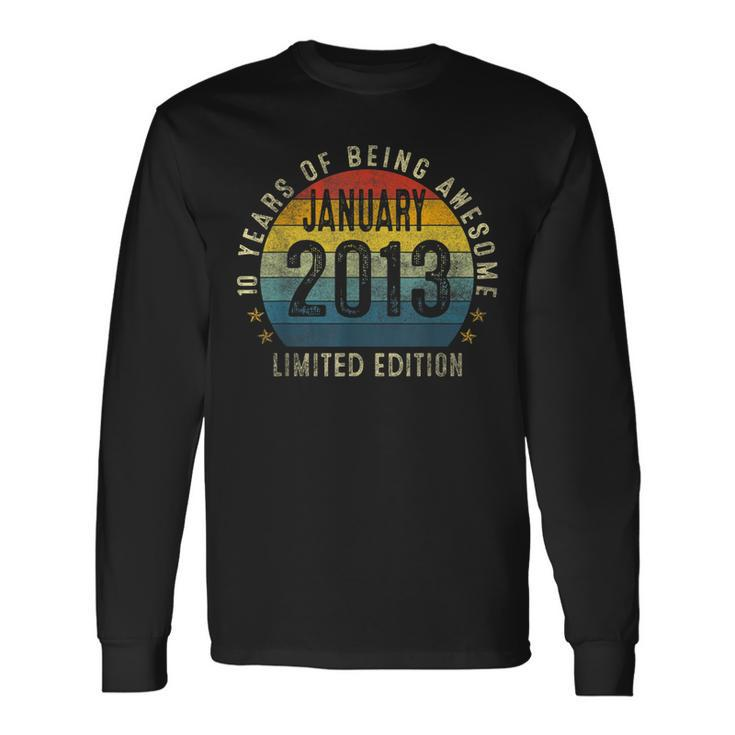 January 2013 10Th Birthday Gifts Vintage Limited Edition  V2 Men Women Long Sleeve T-shirt Graphic Print Unisex