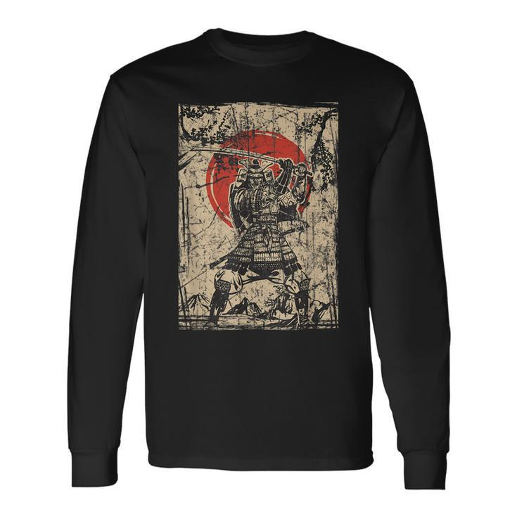 Japanese Culture Red Moon Samurai Warrior Bushido Code Long Sleeve T-Shirt T-Shirt