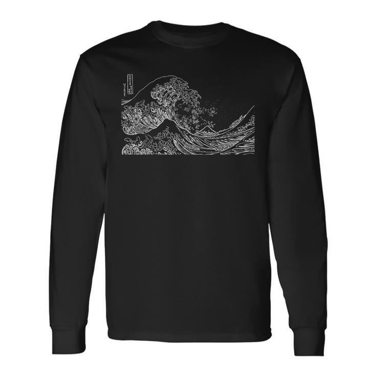 Japanese Wave Ocean Traditional Japan Graphic Long Sleeve T-Shirt