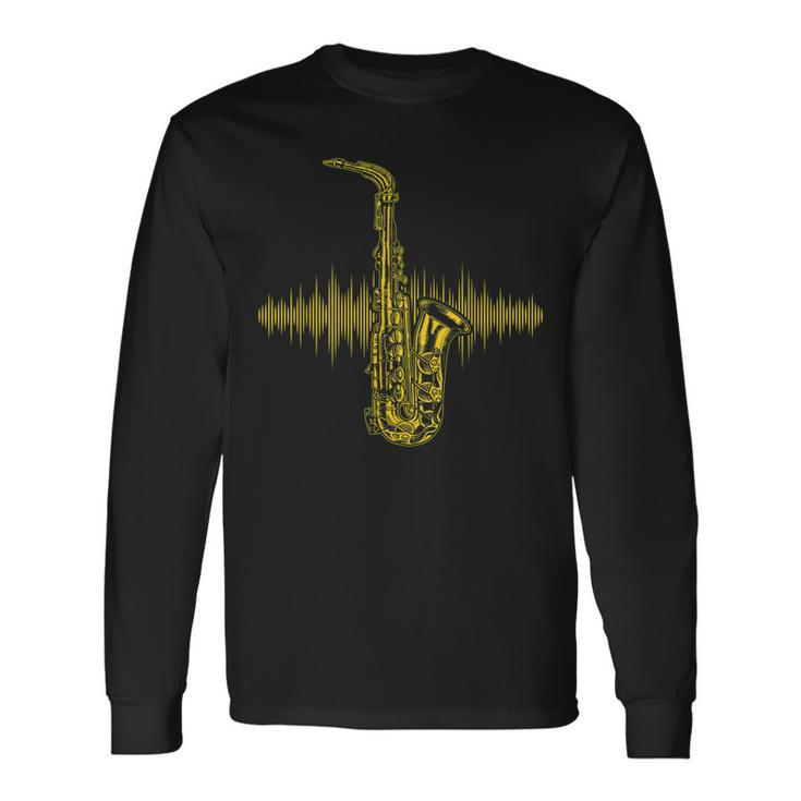 Jazz Music Saxophone Player Saxophone Marching Band Long Sleeve T-Shirt
