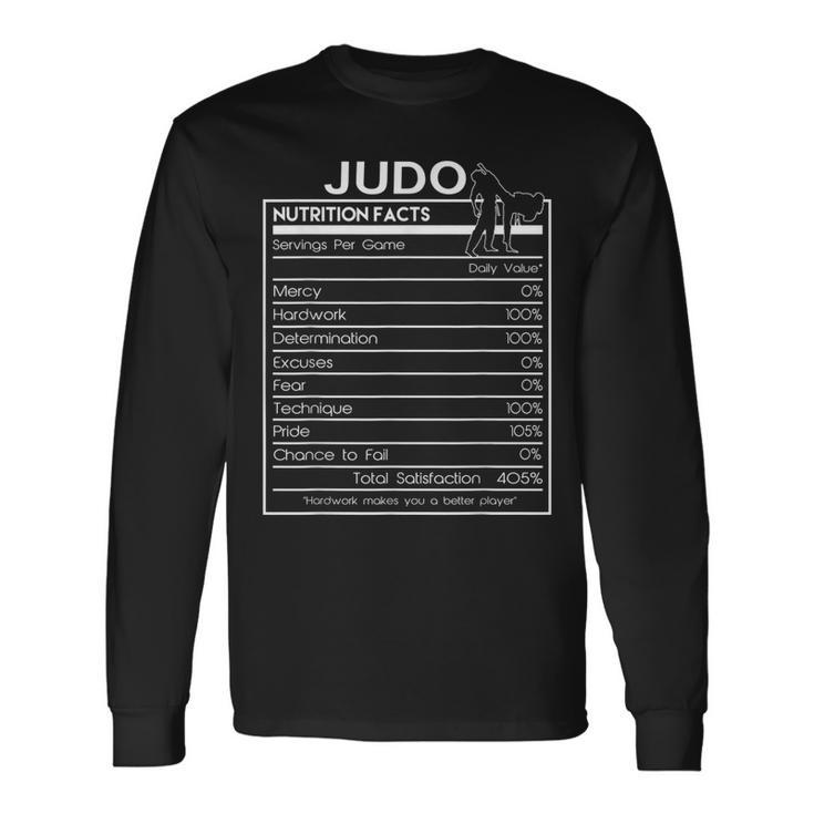 Judo Nutrition Facts Sarkastisches Judo Girl Langarmshirts Geschenkideen
