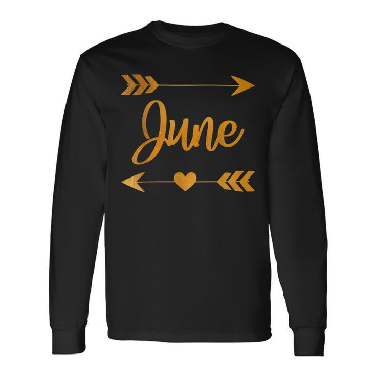 June Personalized Name Birthday Custom Mom Idea Men Women Long Sleeve T-Shirt T-shirt Graphic Print