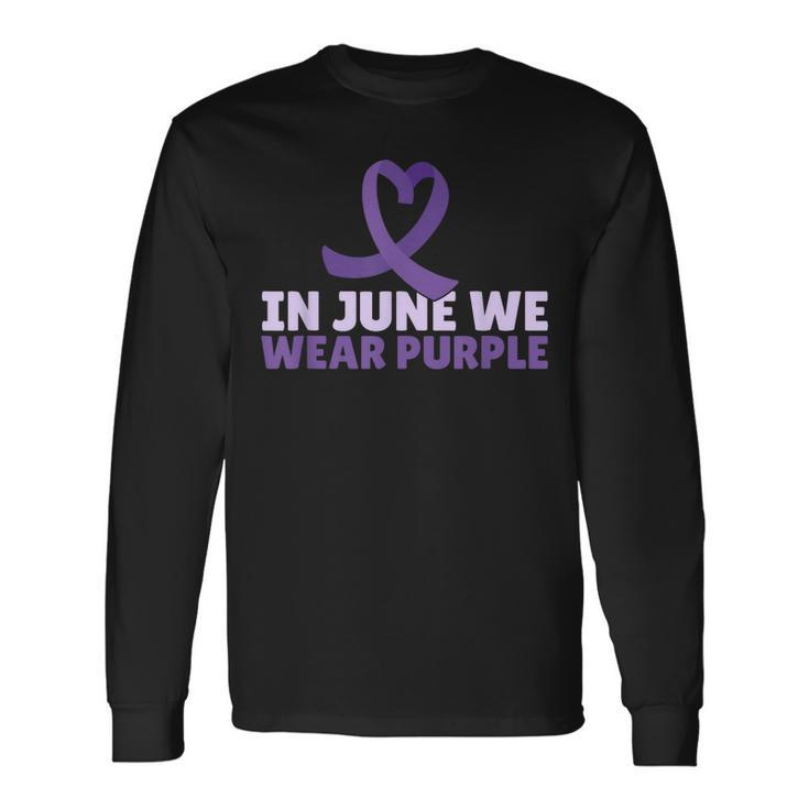 In June Wear Purple Ribbon Alzheimers Awareness Long Sleeve T-Shirt T-Shirt