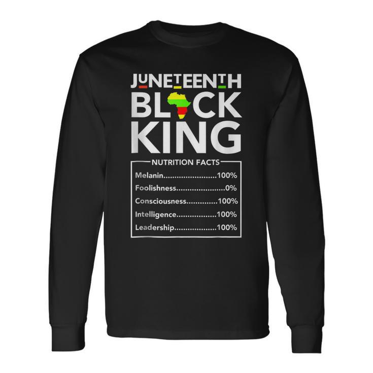 Junenth Black King Melanin Dad Fathers Day Men Father Fun Long Sleeve T-Shirt
