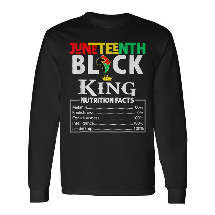 Junenth Black King Nutritional Facts Freedom Day Long Sleeve T-Shirt T-Shirt