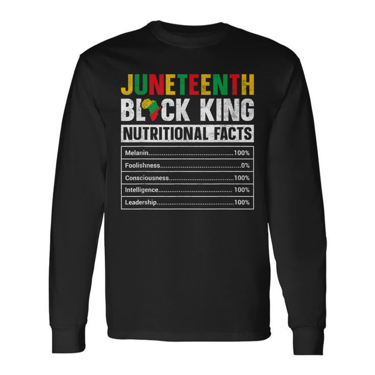 Junenth Black King Nutritional Facts Melanin Father Long Sleeve T-Shirt T-Shirt