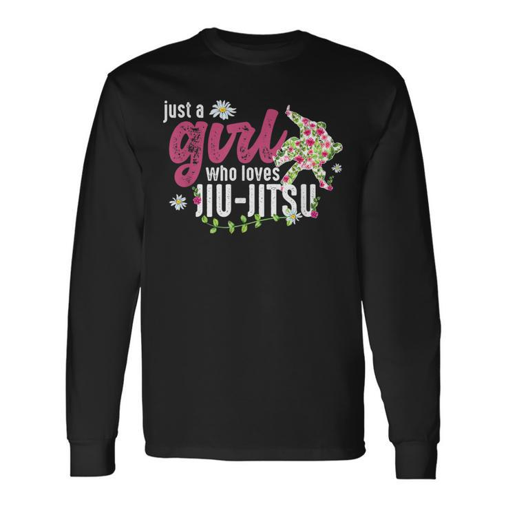 Just A Girl Who Loves Jiu-Jitsu Jiu-Jitsu Fighter Long Sleeve T-Shirt Gifts ideas