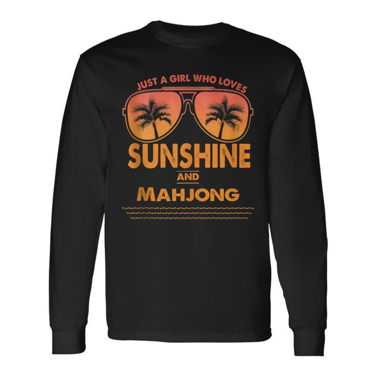 Just A Girl Who Loves Sunshine And Mahjong For Woman Long Sleeve T-Shirt T-Shirt Gifts ideas