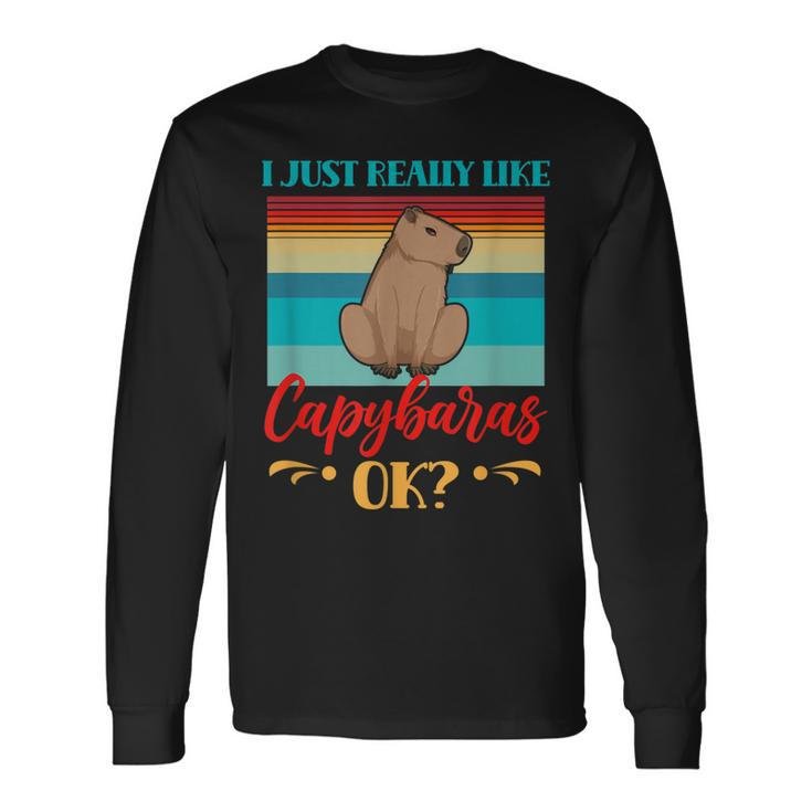 I Just Really Like Capybaras Ok Capybara Rodent Animal Long Sleeve T-Shirt T-Shirt