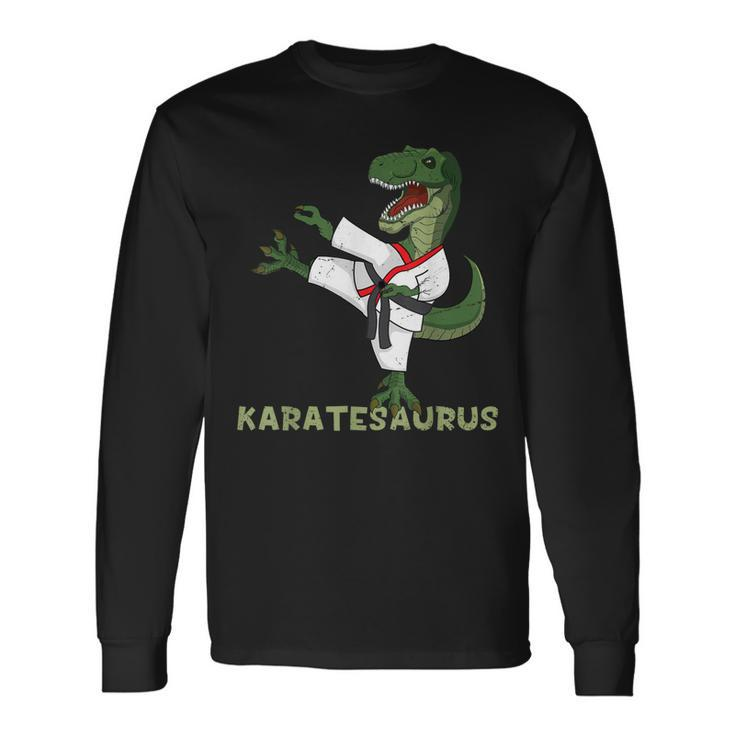 Karate Dinosaur Karatesaurus T-Rex Graphic Karatist Long Sleeve T-Shirt T-Shirt