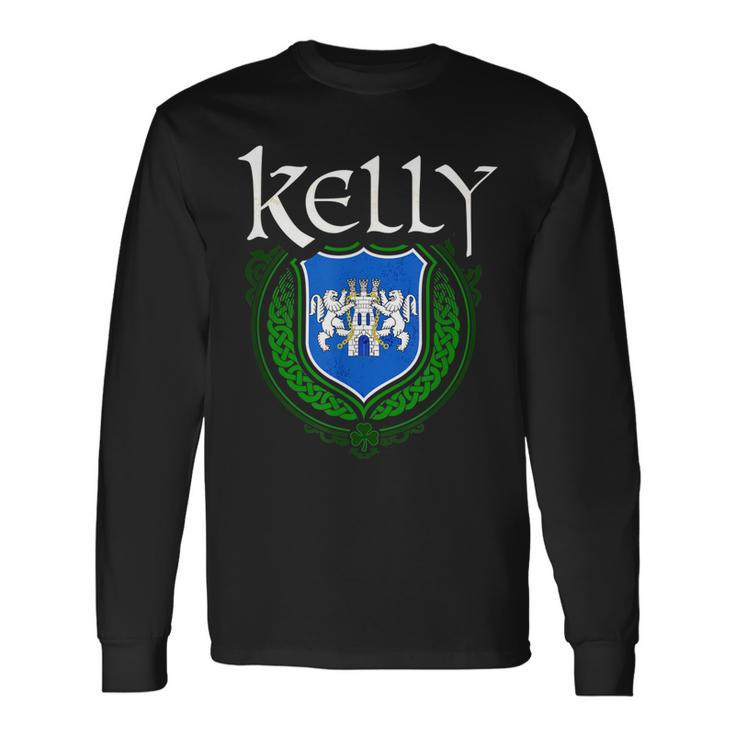 Kelly Surname Irish Last Name Kelly Crest Long Sleeve T-Shirt T-Shirt