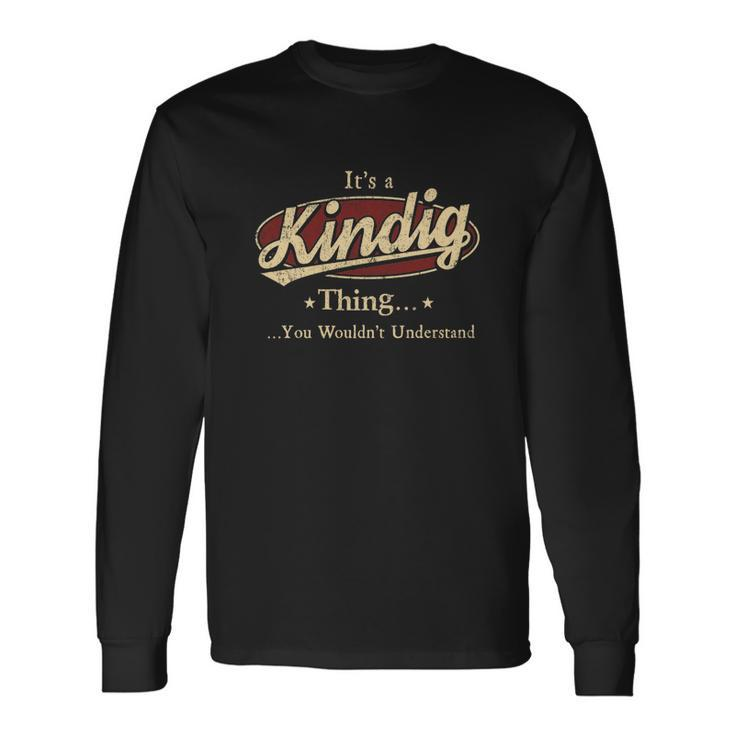 Kindig Last Name Kindig Name Crest V2 Long Sleeve T-Shirt Gifts ideas