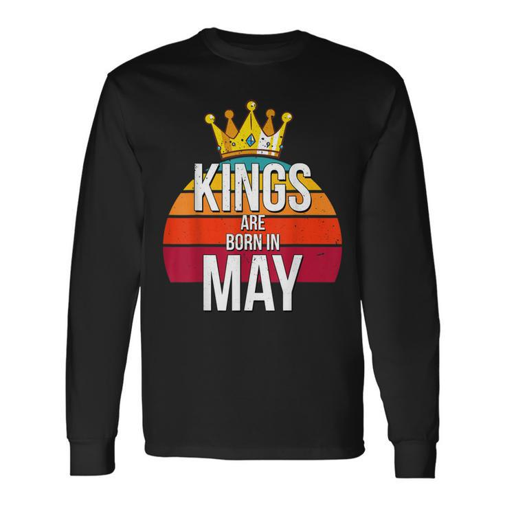 Kings Are Born In May Birthday Vintage Long Sleeve T-Shirt T-Shirt