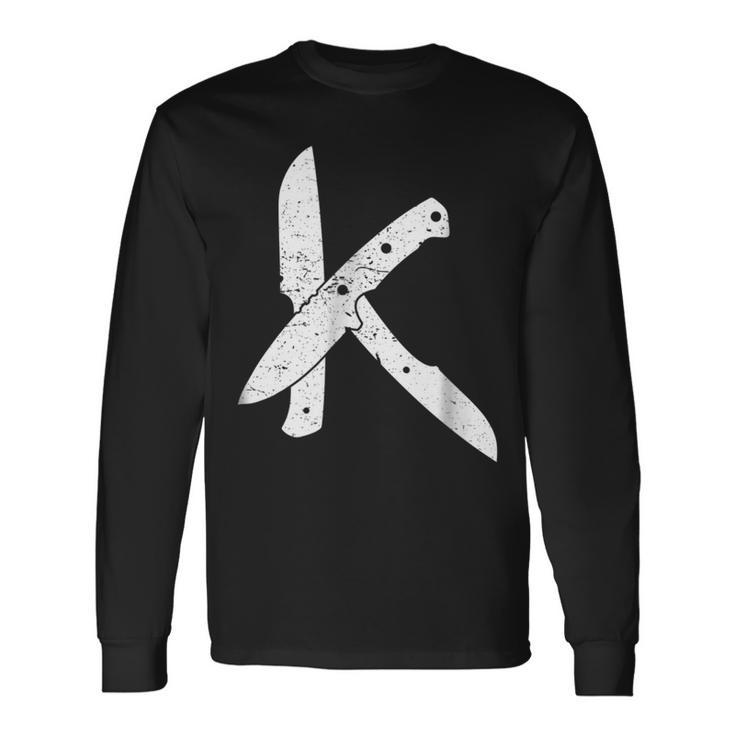 Knife Thursday Custom Fixed Blade Knife Tee Shirt Long Sleeve T-Shirt