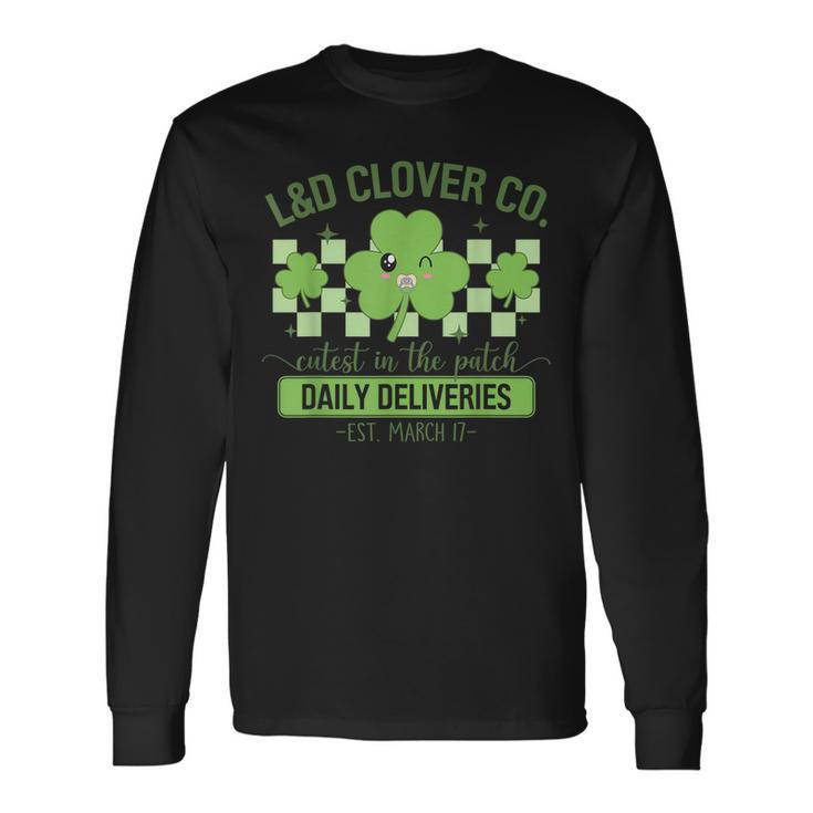 L&D Clover Co St Patricks Day Labor And Delivery Long Sleeve T-Shirt Gifts ideas