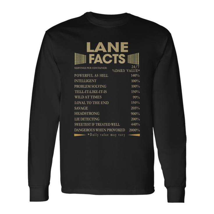 Lane Name Lane Facts V2 Long Sleeve T-Shirt