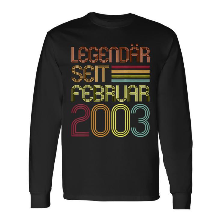 Legendär Seit Februar 2003 Geschenk 20 Geburtstag Langarmshirts Geschenkideen