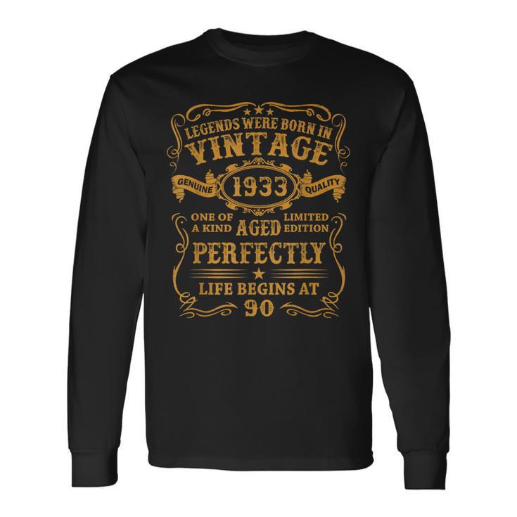 Legenden 1933 Geburtstag Langarmshirts, 90 Jahre Mann Jubiläum Geschenkideen