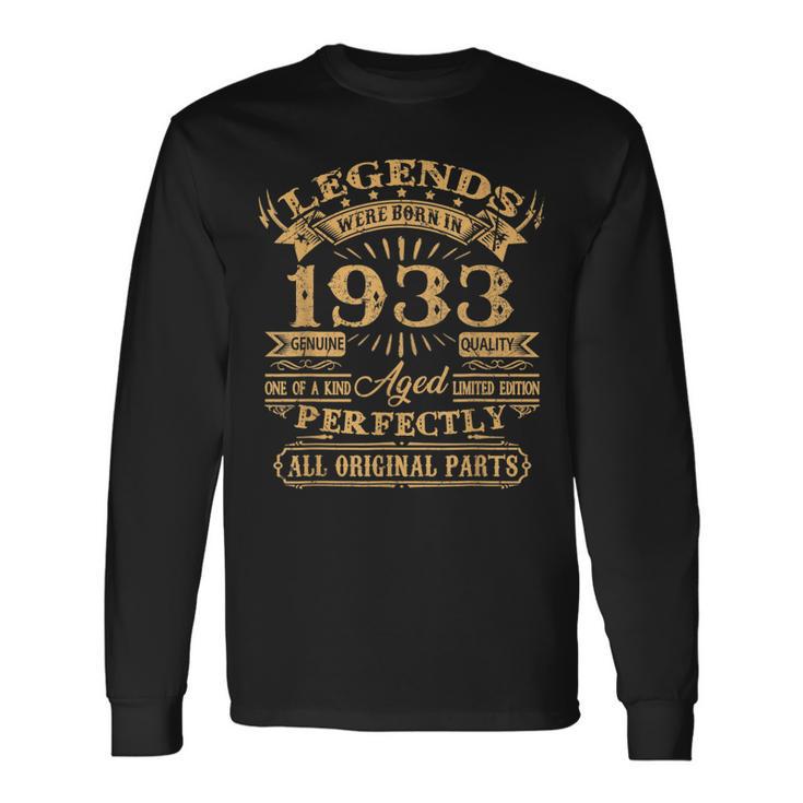 Legenden 1933 Jahrgang Langarmshirts, 90. Geburtstag Mann V2 Geschenkideen