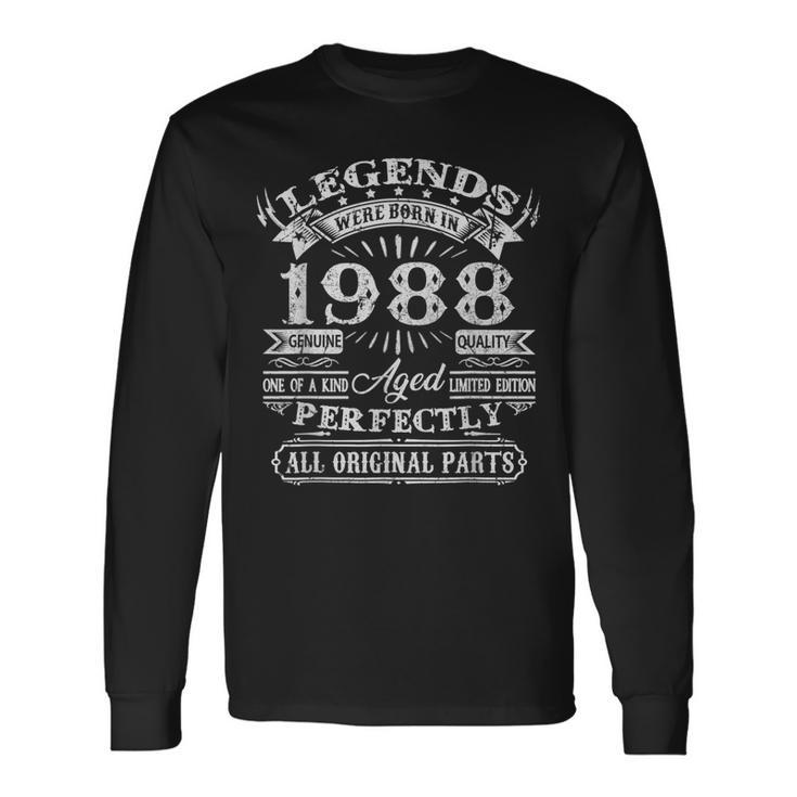 Legenden 1988 Geboren Langarmshirts - 35. Geburtstag Mann Vintage Design Geschenkideen