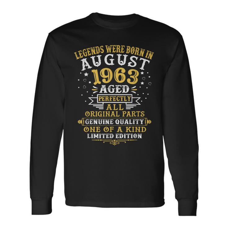 Legenden August 1963 Geboren - 59. Geburtstag Langarmshirts für Jubilare Geschenkideen