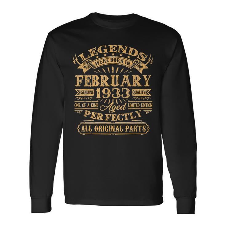 Legenden Februar 1933 - 90. Geburtstag Mann Langarmshirts, Retro Design Geschenkideen