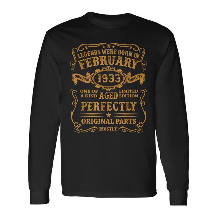 Legenden Februar 1933 Geschenk, 90. Geburtstag Mann V6 Langarmshirts Geschenkideen