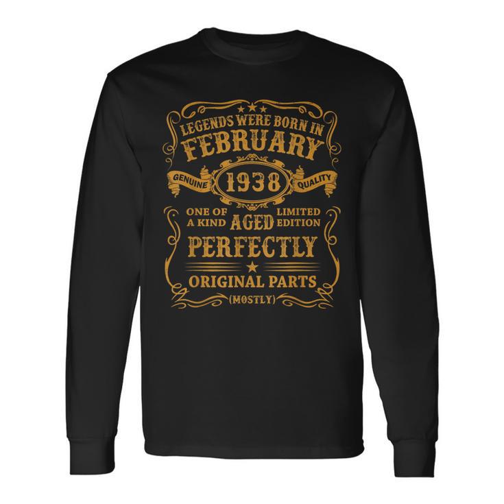 Legenden Februar 1938 Geburtstag Männer V7 Langarmshirts, 85 Jahre Jubiläums Tee Geschenkideen