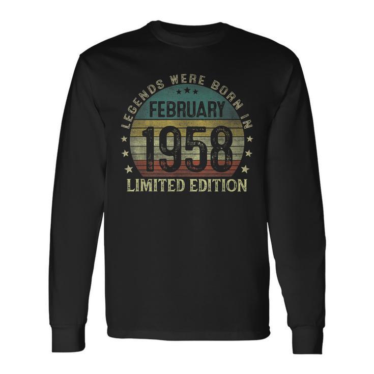 Legenden Februar 1958 - 65. Geburtstag Mann V6 Langarmshirts, Retro Design Geschenkideen