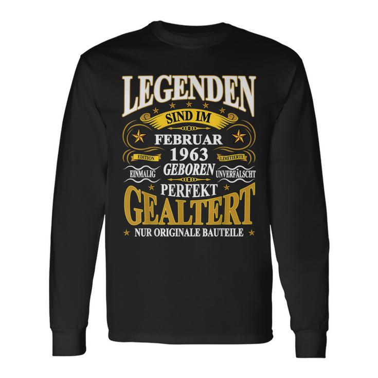 Legenden Sind Im Februar 1963 Geboren 60 Geburtstag Lustig V2 Langarmshirts Geschenkideen