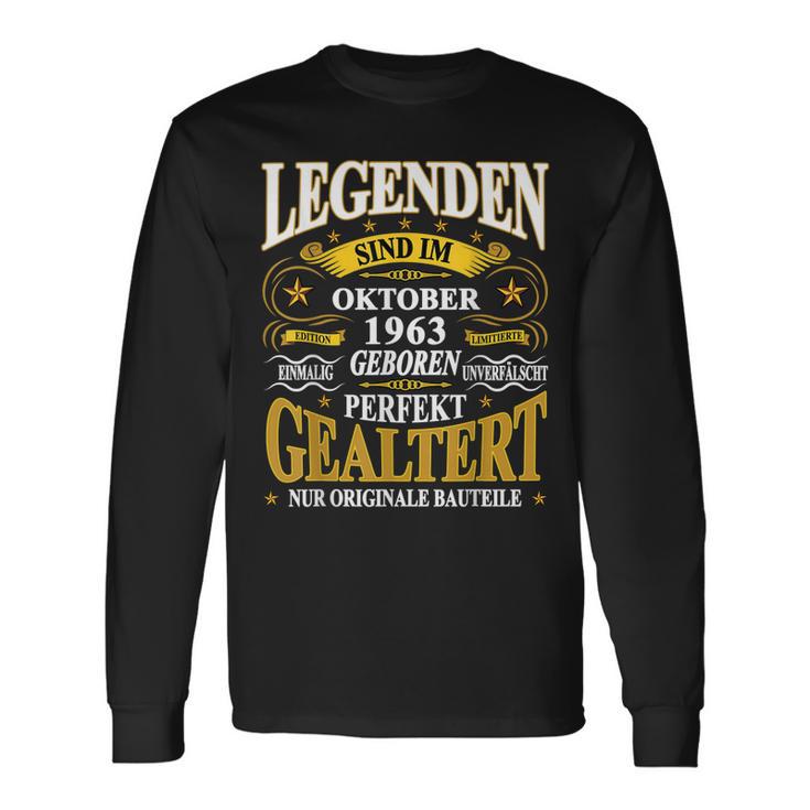 Legenden Sind Im Oktober 1963 Geboren 60 Geburtstag Lustig V3 Langarmshirts Geschenkideen