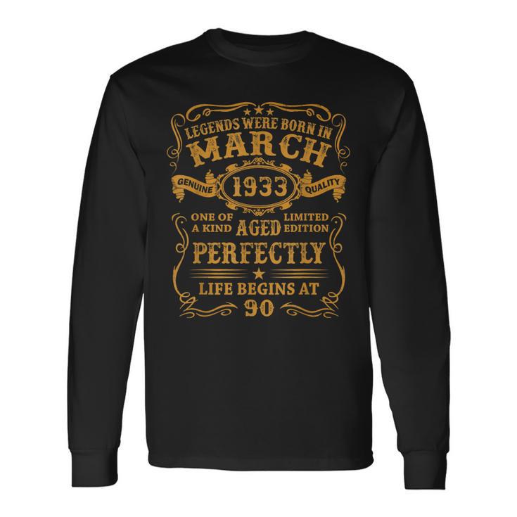 Legenden Wurden Im März 1933 Geschenk 90 Geburtstag Mann V10 Langarmshirts Geschenkideen