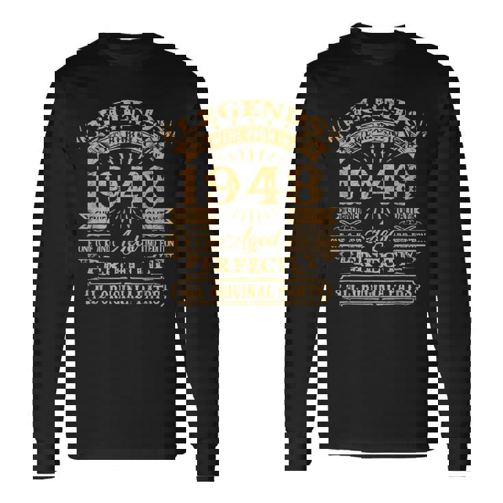 Legends Born In 1948 Vintage 75Th Birthday 75 Years Old V2 Long Sleeve T-Shirt