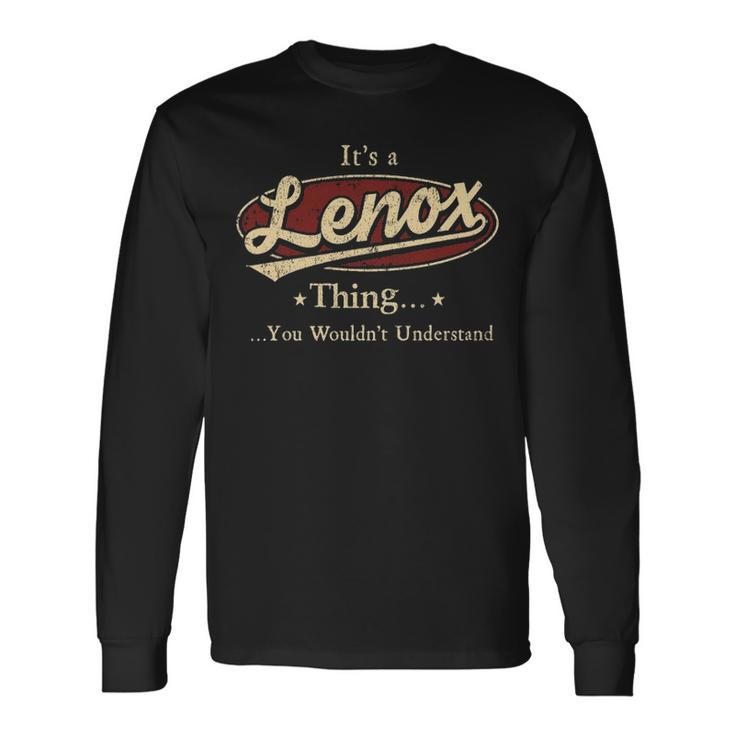 Lenox Personalized Name Gifts Name Print S S With Name Lenox Men Women Long Sleeve T-shirt Graphic Print Unisex Gifts ideas