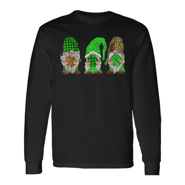 Leprechaun Irish Gnomes Leopard Plaid St Patricks Day Long Sleeve T-Shirt T-Shirt