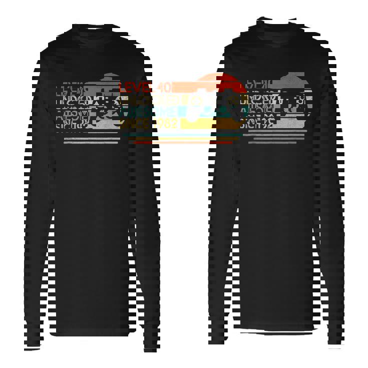 Level 40 Unlocked Awesome Since 1983 40Th Birthday Gaming Long Sleeve T-Shirt