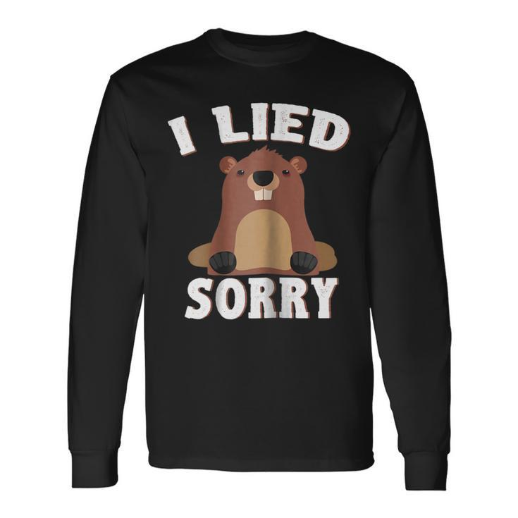 I Lied Sorry Groundhog Day Brown Pig V2 Long Sleeve T-Shirt T-Shirt