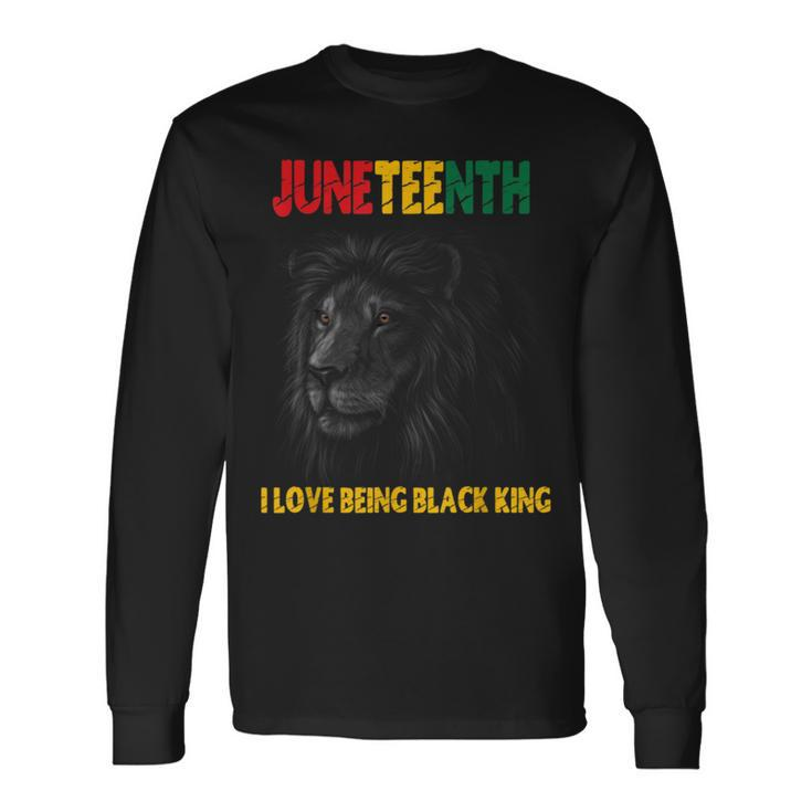 I Love Being A Black King Dad Fathers Day Lion Juneteenth Long Sleeve T-Shirt T-Shirt