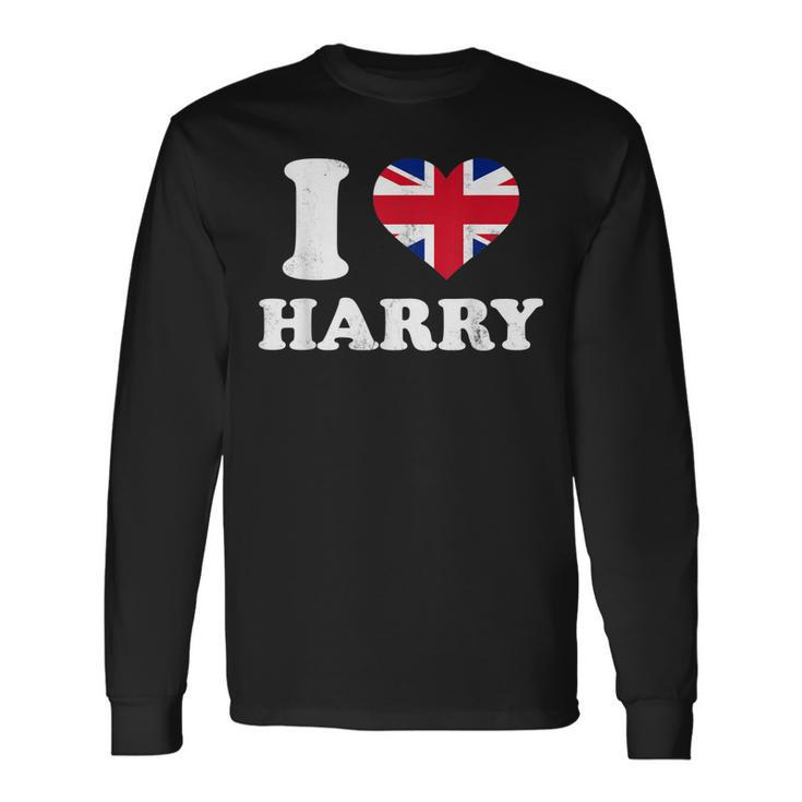 I Love Harry Cool Named Personalized Heart Long Sleeve T-Shirt