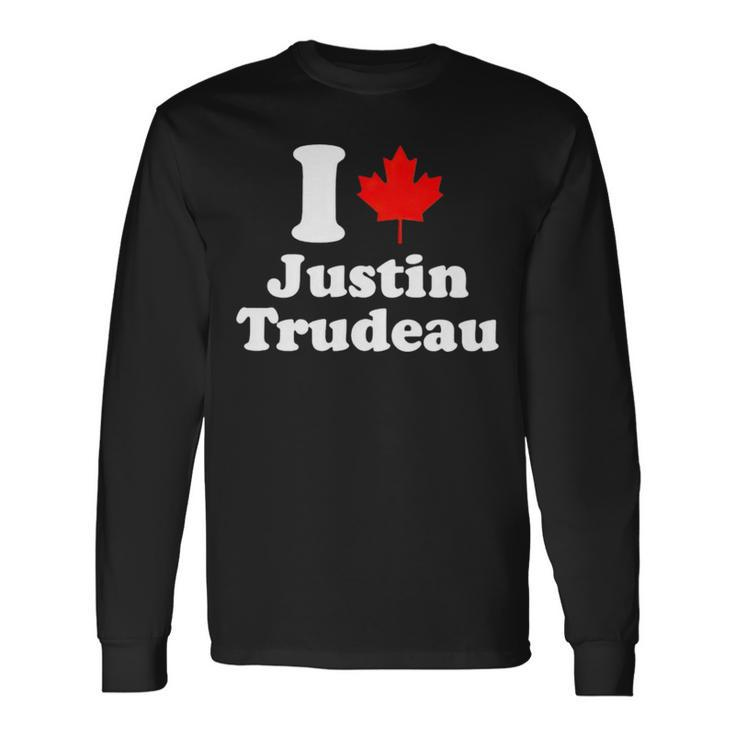 I Love Justin Trudeau Canada Long Sleeve T-Shirt
