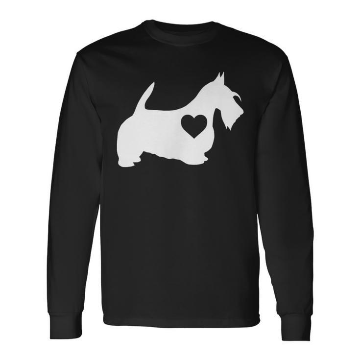 I Love My Scottish Terrier T With Love Heart Long Sleeve T-Shirt