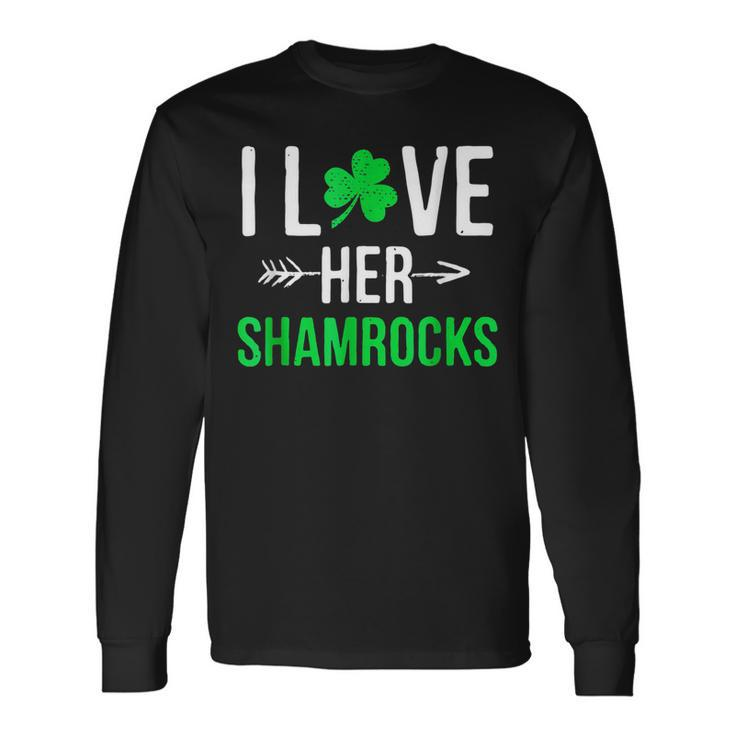 I Love Her Shamrocks St Patricks Day Couples Long Sleeve T-Shirt