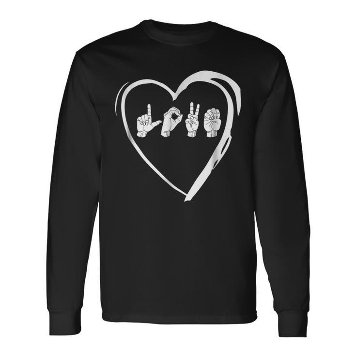 Love Sign Language Heart Asl Valentines Day Long Sleeve T-Shirt T-Shirt