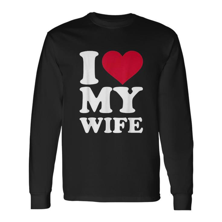 I Love My Wife V2 Men Women Long Sleeve T-Shirt T-shirt Graphic Print