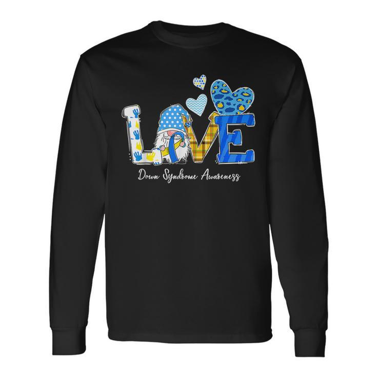 Love World Down Syndrome Day Awareness Leopard Gnome Ribbon Long Sleeve T-Shirt T-Shirt