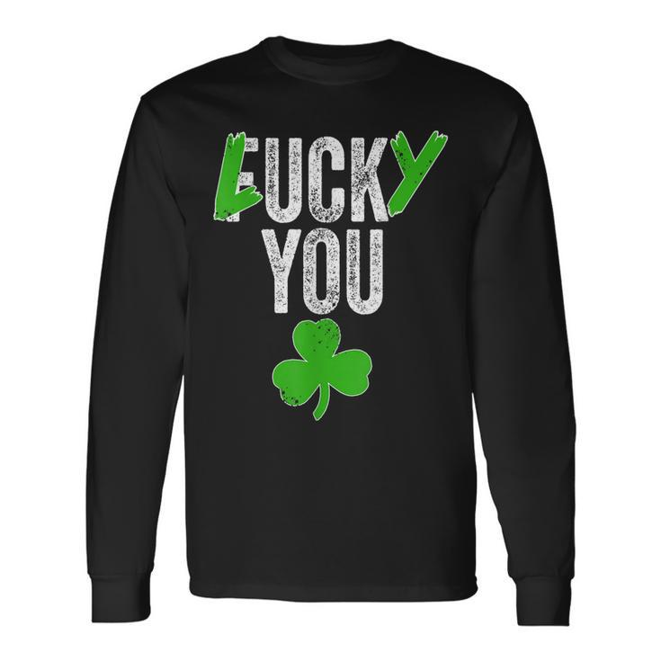 Lucky You Shamrock Irish Ireland St Patricks Day Vintage Long Sleeve T-Shirt T-Shirt