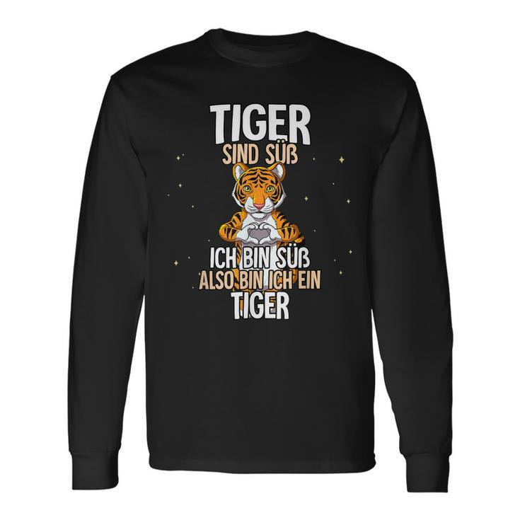 Lustiges Tiger Langarmshirts Tiger sind süß, also bin ich ein Tiger, Witziges Spruch-Langarmshirts Geschenkideen
